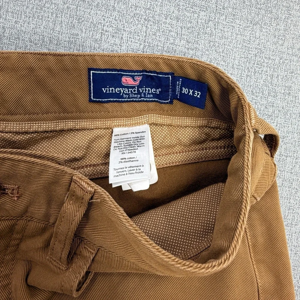 Vineyard Vines Pants Mens 30x31 (Tag 30x32) Brown Stretch Cotton Chino Casual